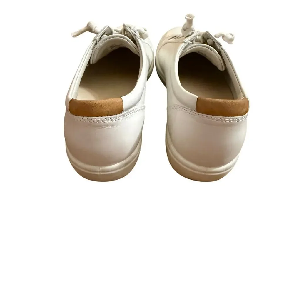 ECCO Women's Soft VII Leather Lace Up Sneakers 9 9.5 Capsule Minimalist Comfort